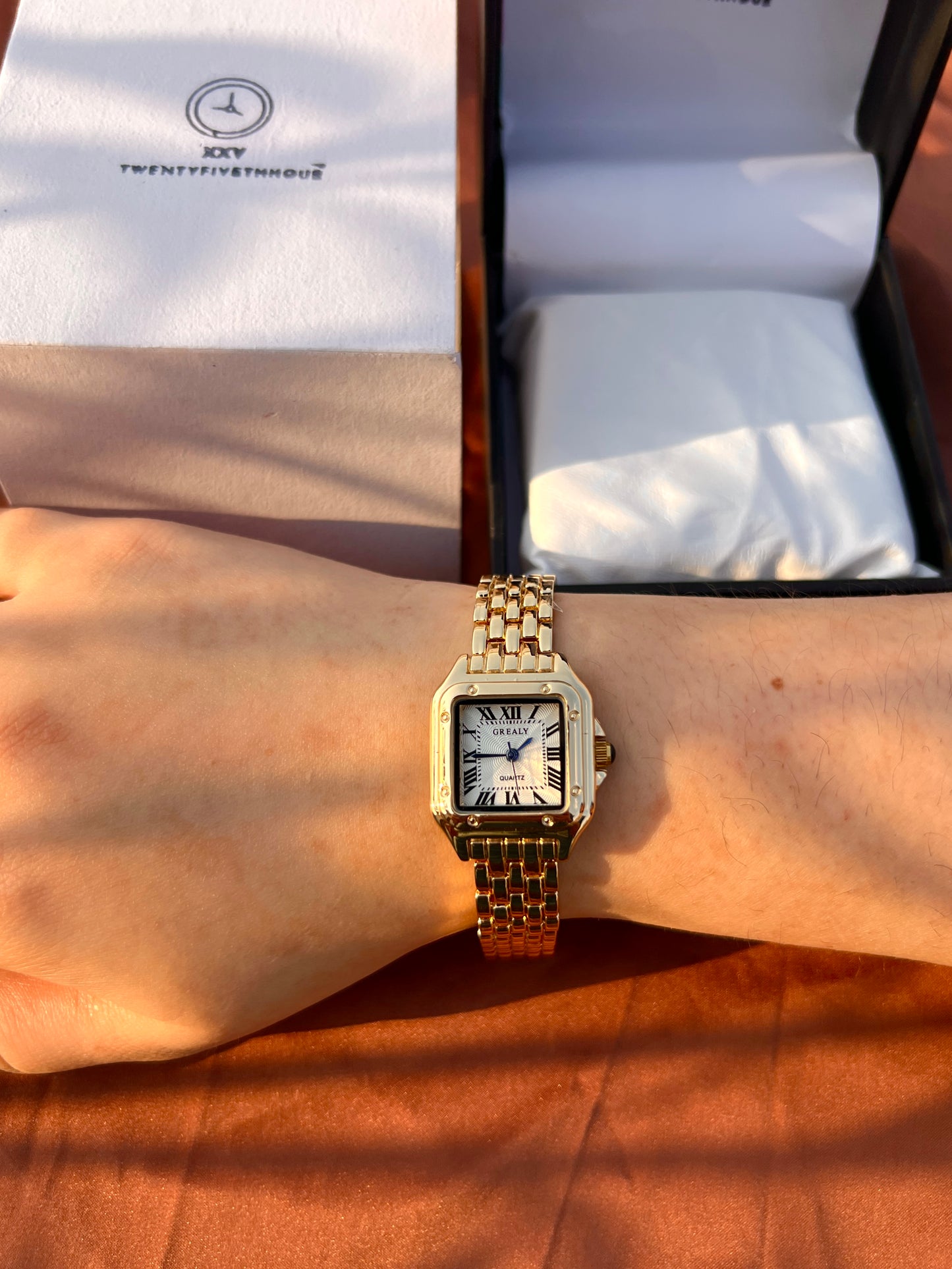 SQW 101 - Gold Cartier-style Square Watch