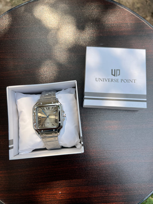 UPT - 203: Universe Point (Cartier Style) Silver with Square Silver Dial and Date