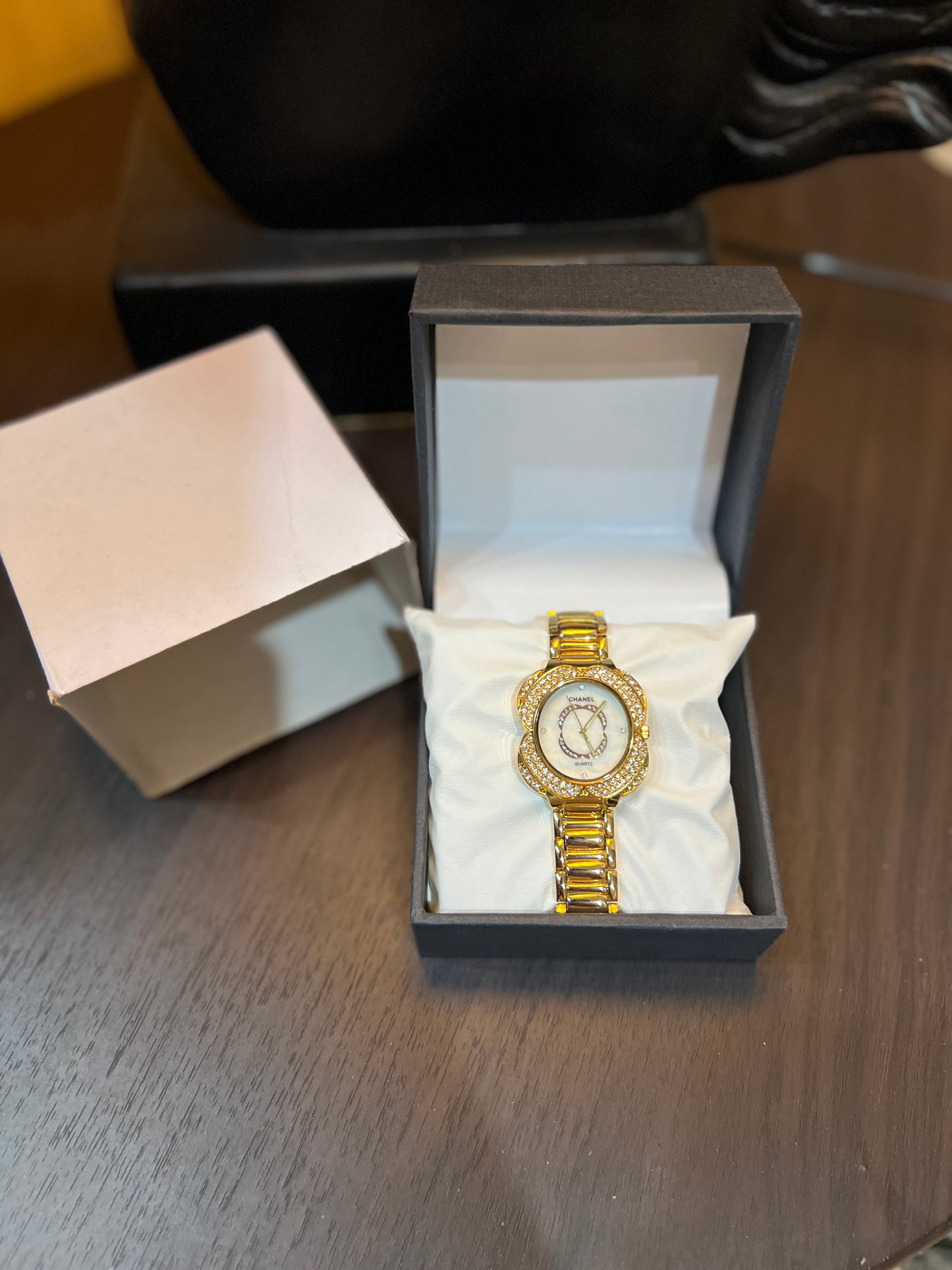 CHL 502 - Gold Chanel with a Butterfly Icestone Dial