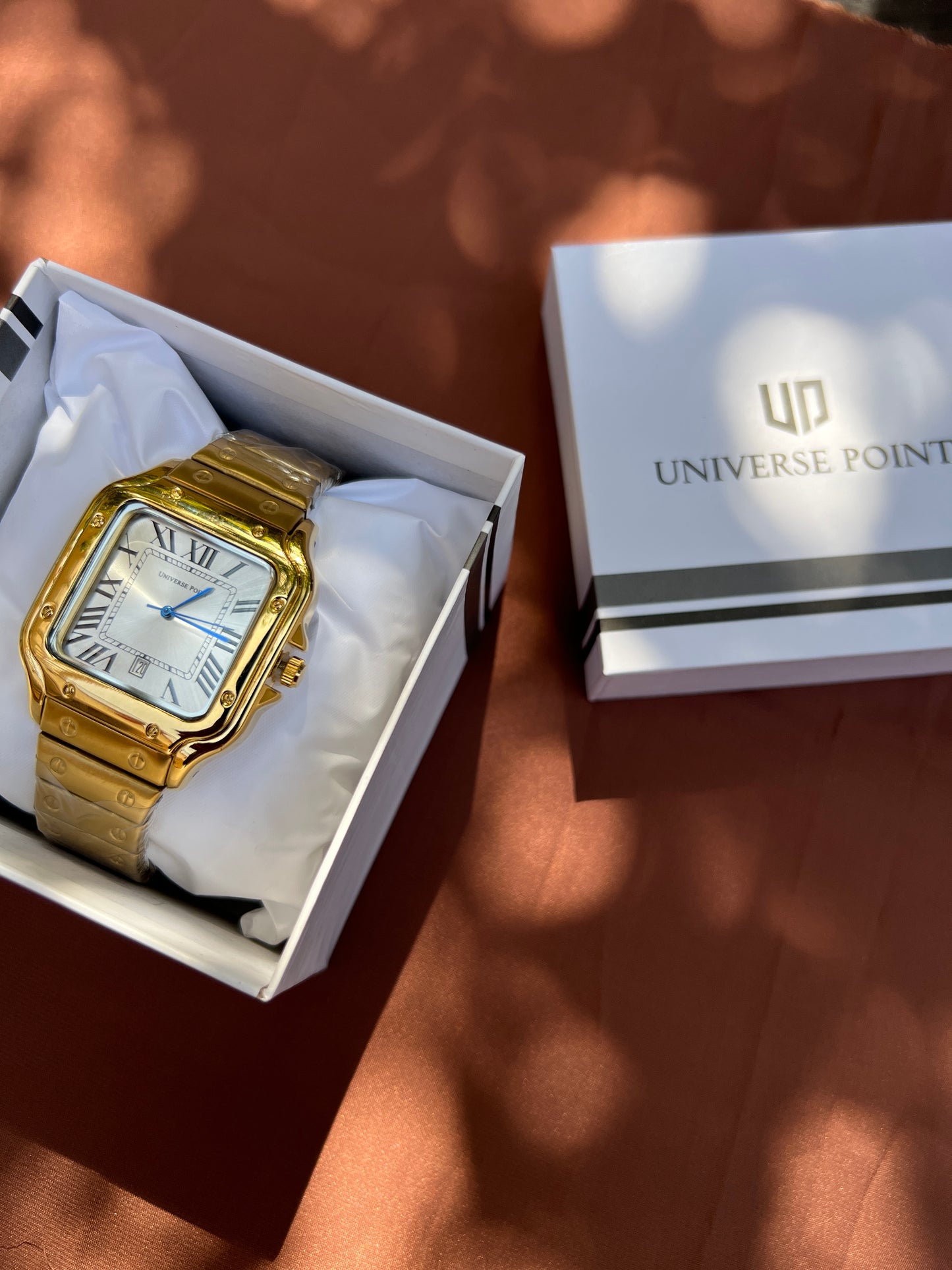 UPT - 201: Universe Point (Cartier Style) Gold with Silver Dial and Date