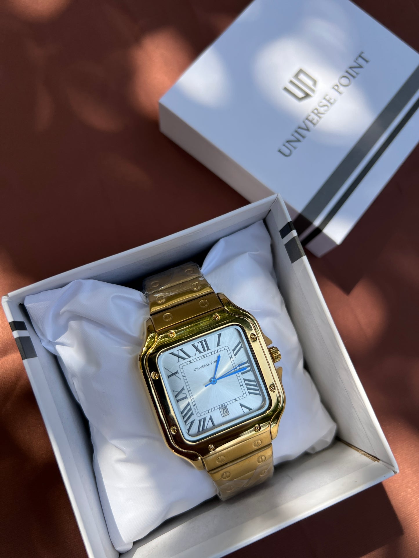 UPT - 201: Universe Point (Cartier Style) Gold with Silver Dial and Date