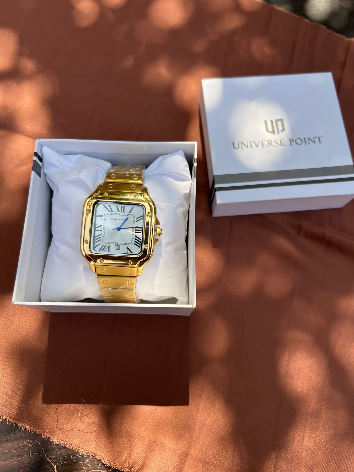 UPT - 201: Universe Point (Cartier Style) Gold with Silver Dial and Date